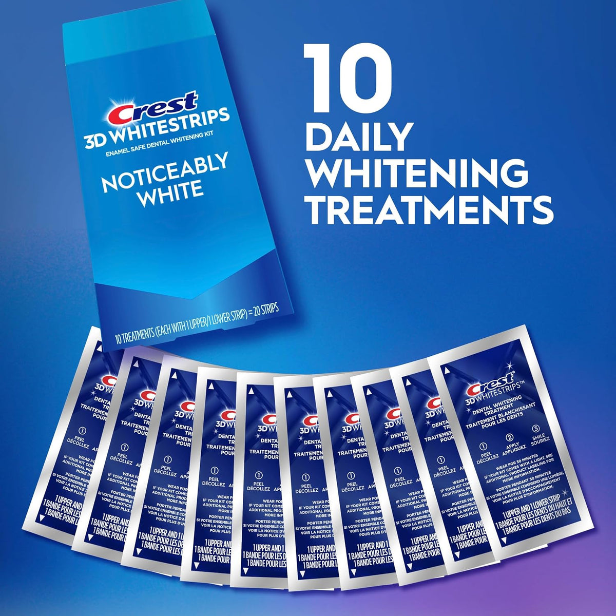 Crest 3D Whitestrips Noticeably White Whiteningstrips 20 Stuks